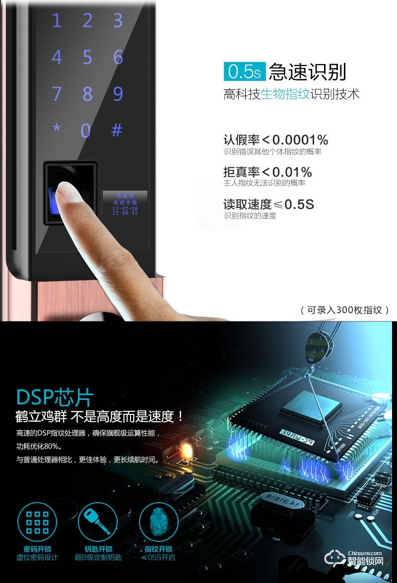 嘉盾智能鎖 JD-998滑蓋木門電子密碼鎖