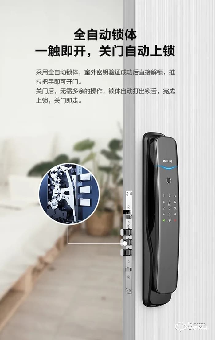 飛利浦智能鎖 DDL702EWi-Fi直連推拉式智能鎖