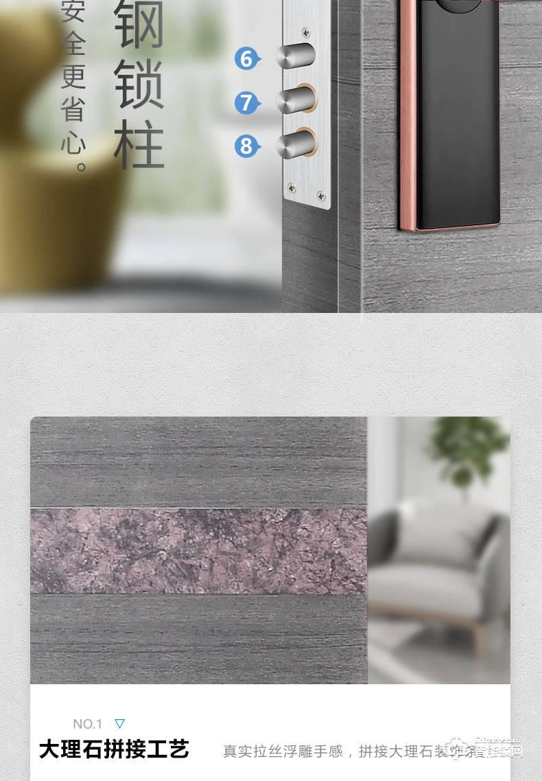 永和安智能門(mén) 吉致1家用指紋密碼安全門(mén)