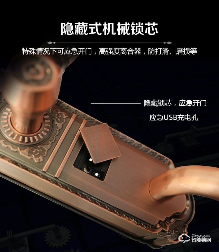 科林達(dá)智能鎖 K10豪華別墅大拉手智能指紋鎖