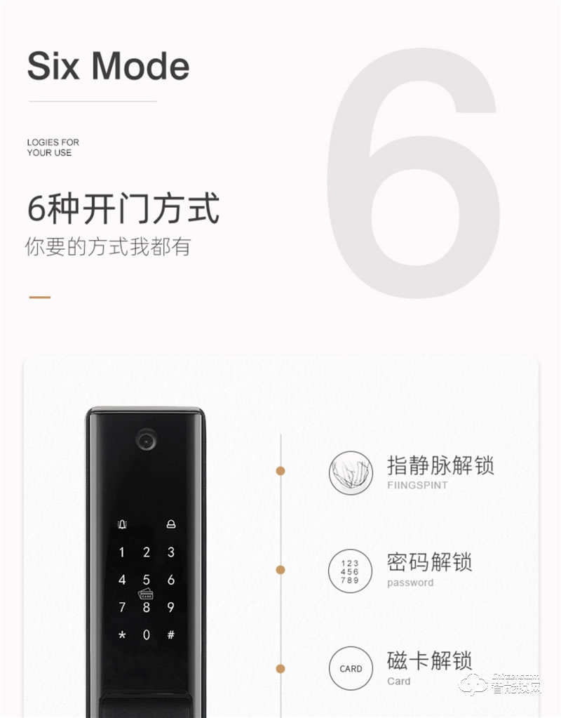 樸墅指靜脈鎖 P86視頻語音對(duì)講家用智能鎖