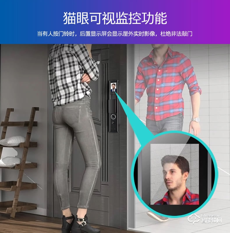 華拓智能鎖 H3X全自動(dòng)內(nèi)置快開(kāi)把手防盜門鎖