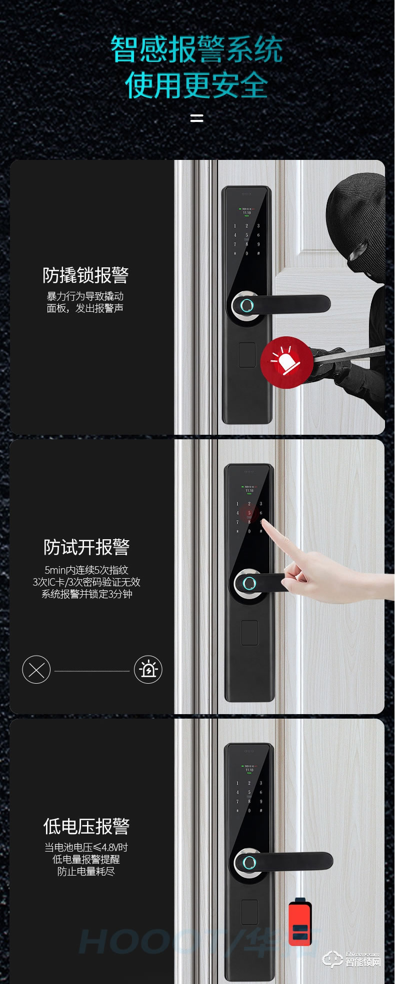 華拓智能鎖 T100X全自動(dòng)一握開指紋鎖