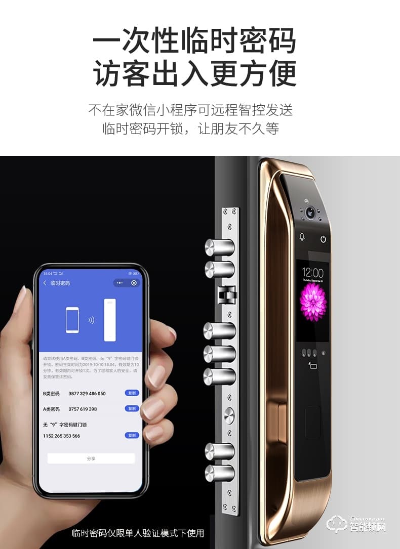 凌振智能鎖 邁凱倫全自動(dòng)人臉識別智能鎖