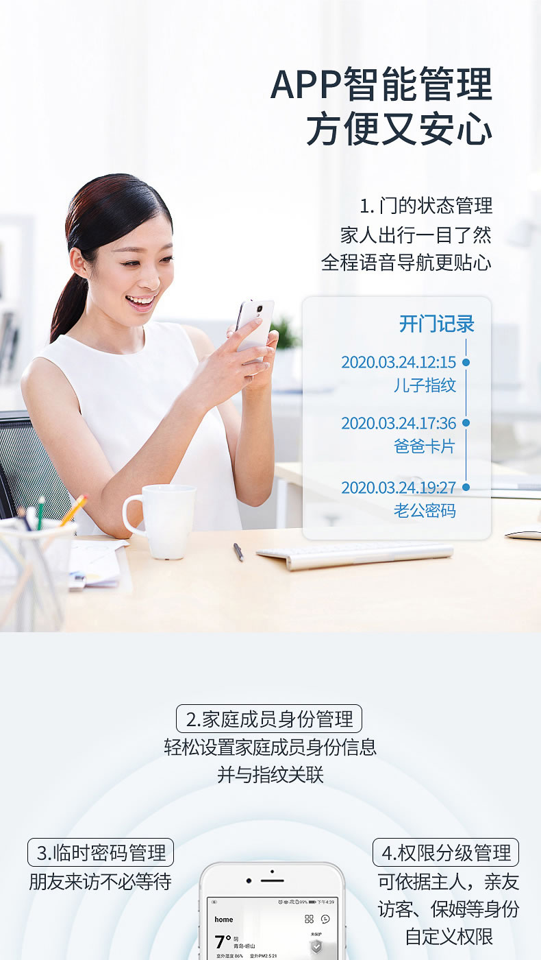 海爾Haier智能鎖全自動(dòng)指紋鎖家用防盜門鎖十大品牌電子鎖推拉密碼鎖66P