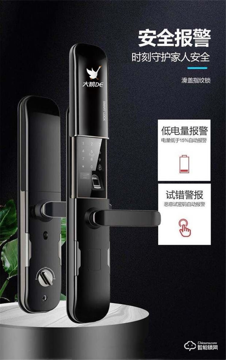 大鵝智能鎖 家用自動(dòng)滑蓋智能鎖