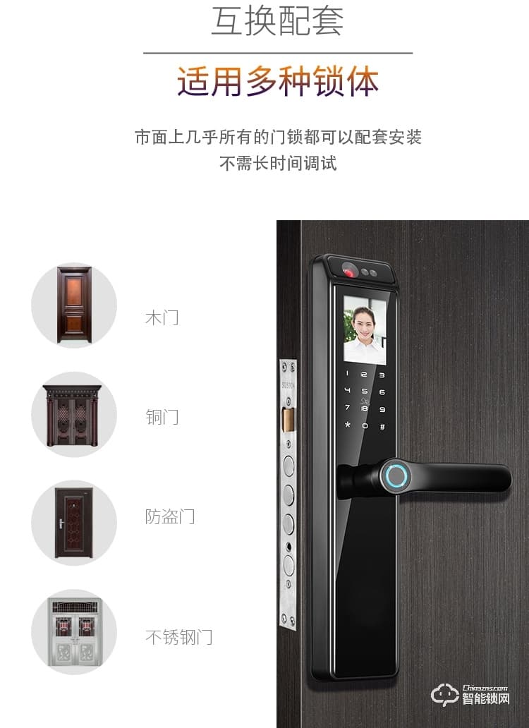 銀馳3D人臉識(shí)別智能鎖 三維立體面部識(shí)別