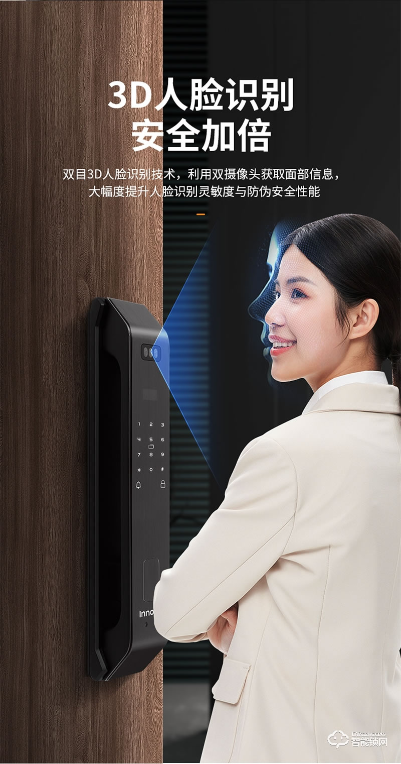 必達(dá)智能鎖F3R 3D人臉識別 全“面”智能 安全無接觸