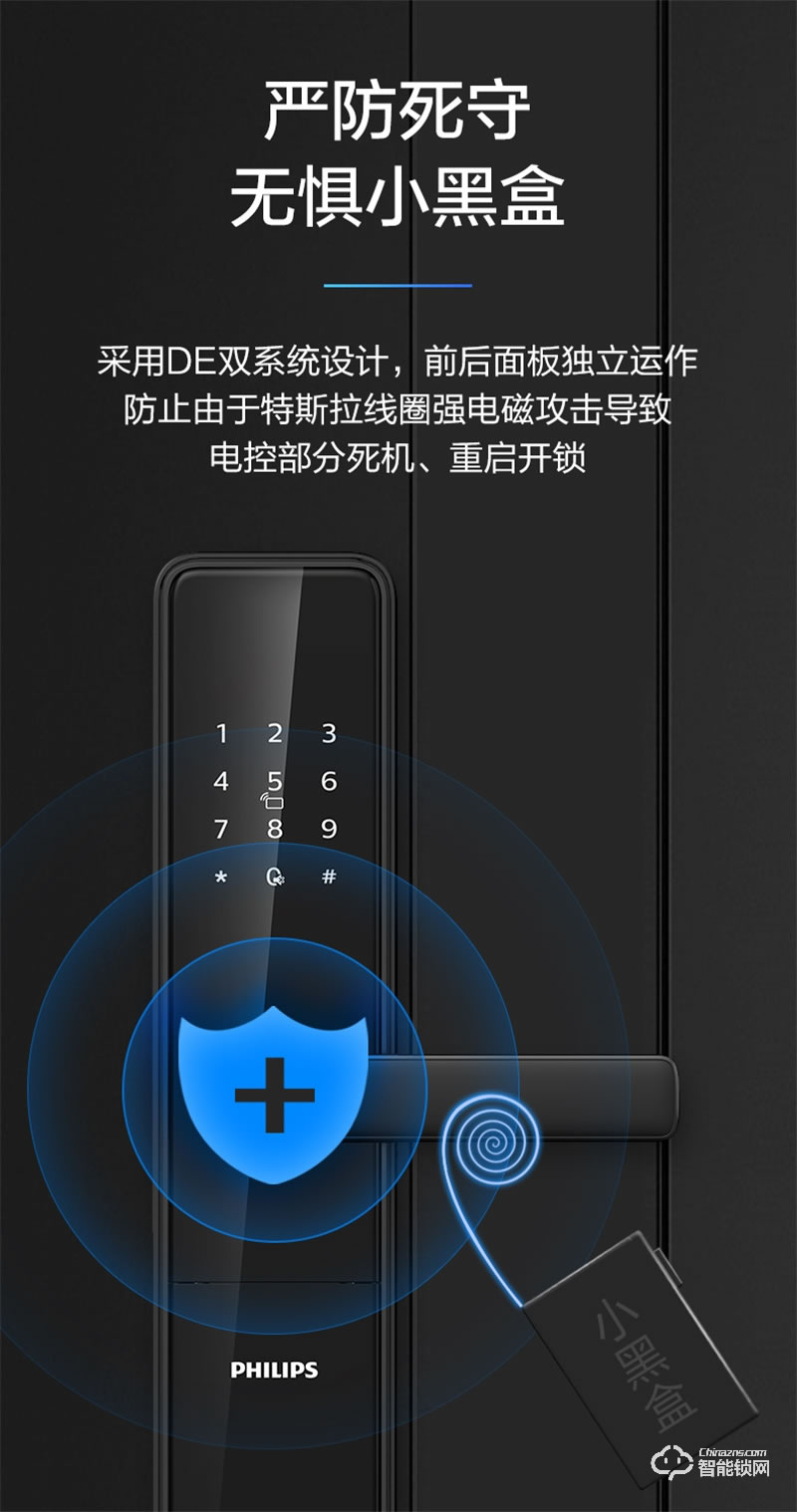 飛利浦智能鎖603E 指紋防盜門家用WIFI密碼電子鎖