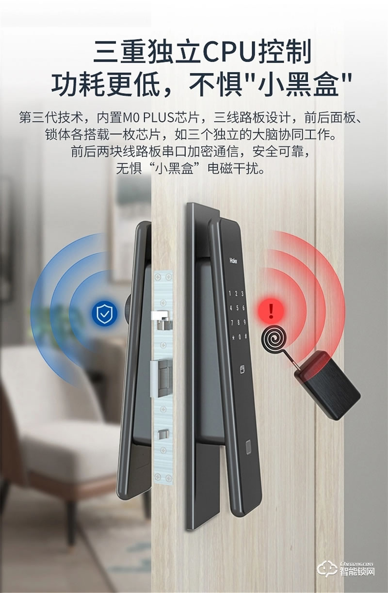 海爾智能門(mén)鎖P66 家用防盜門(mén)智能鎖密碼鎖