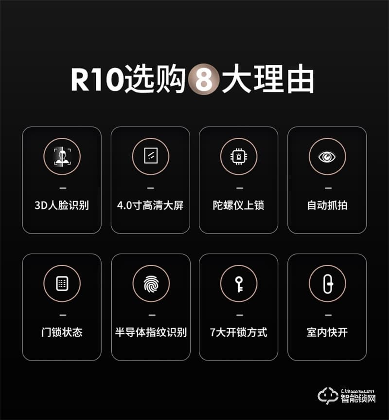 希箭指紋鎖R10真3D人臉識(shí)別智能門鎖 家用防盜門電子鎖