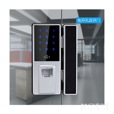 實譽(yù)玻璃門指紋鎖 免孔無拆卸 玻璃門智能電子鎖