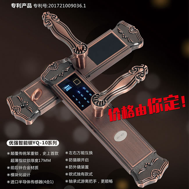 優(yōu)強(qiáng)YQ-10別墅門鎖 歐式智能鎖 磁卡鎖