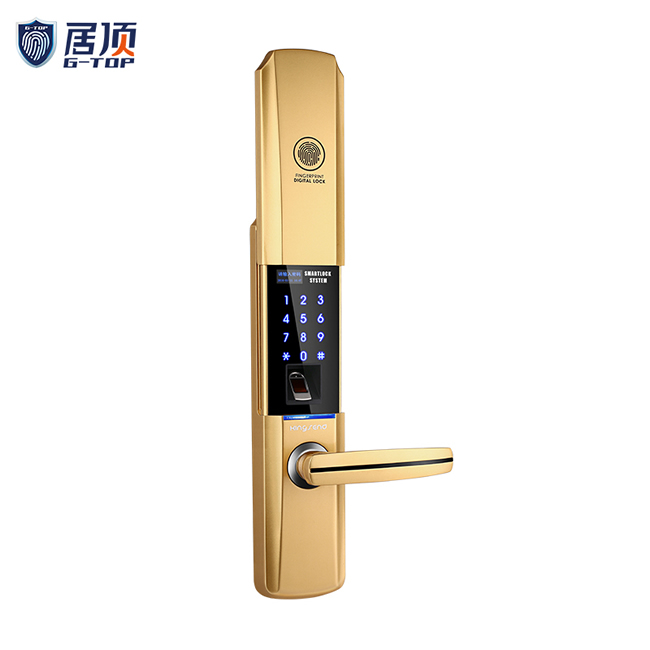 居頂指紋鎖 K8家用防盜門滑蓋智能刷卡鎖 
