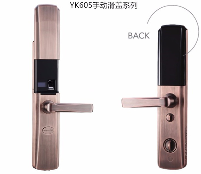 約克智能鎖 YK605時(shí)尚手動(dòng)滑蓋智能指紋鎖