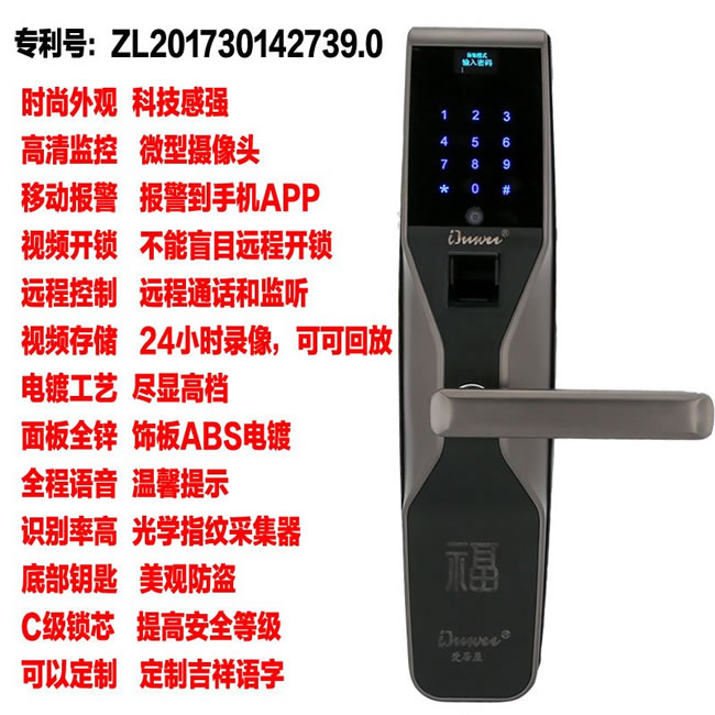 愛(ài)居屋智能鎖 F801C鋅合金指紋刷卡密碼鎖
