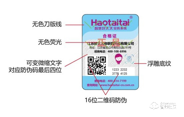 為全面提高服務(wù)質(zhì)量，Haotaitai好太太藝術(shù)家系列智能鎖啟動(dòng)防偽標(biāo)簽
