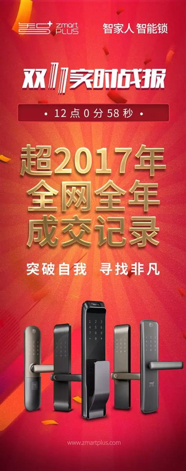 智家人智能鎖雙十一戰(zhàn)績出爐，勇奪電子鎖類目第三名