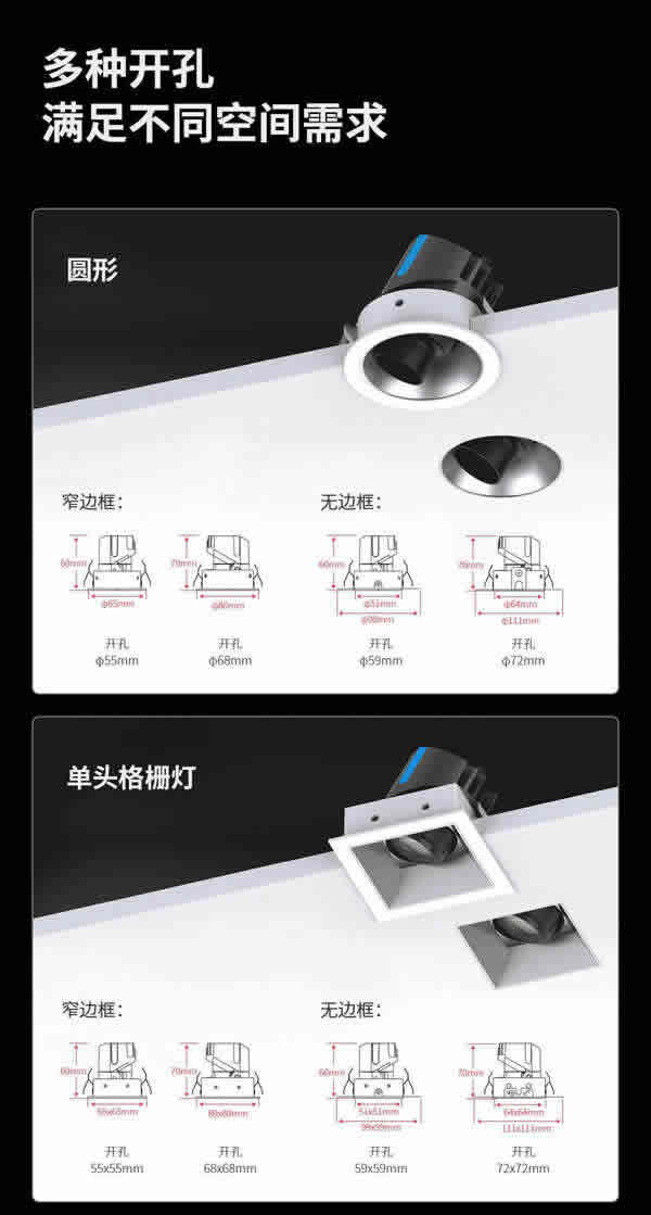 SUN | 嵌入式可調(diào)節(jié)防眩射燈，喚醒家中每個(gè)角落