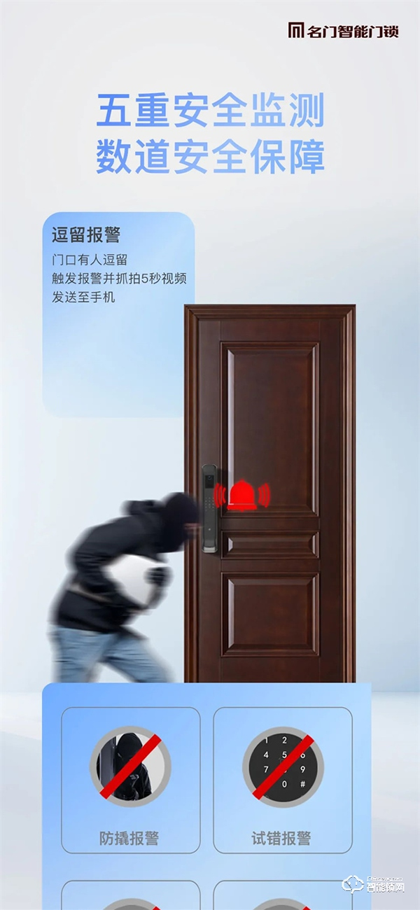 新品上市｜名門K9全自動(dòng)智能鎖 主動(dòng)可視對(duì)講 極速刷臉開門