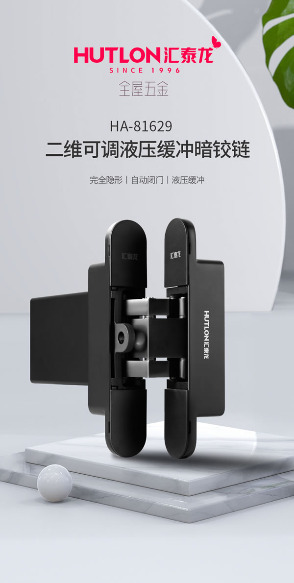 完全隱形，自動閉合丨匯泰龍二維可調(diào)液壓緩沖暗鉸鏈