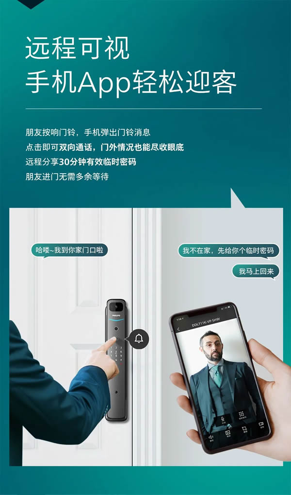 飛利浦DDL711K可視智能鎖，把安全感拉滿！