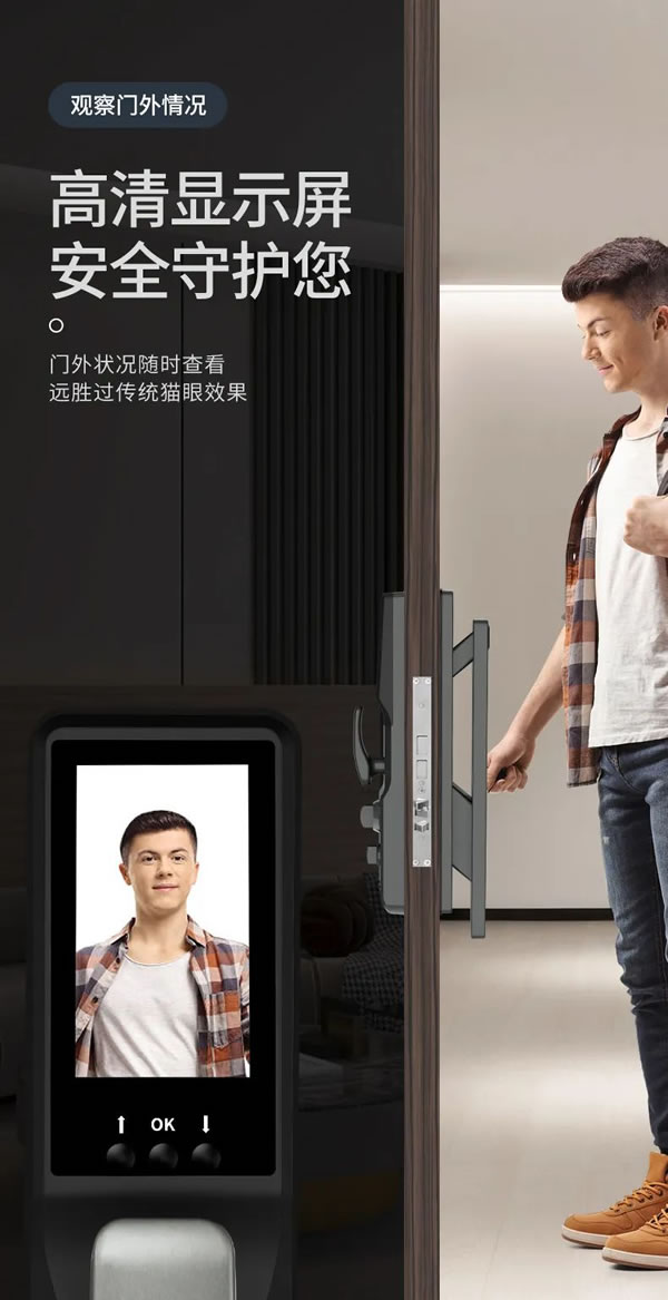 巨力3D人臉可視貓眼全自動(dòng)ZQ22Plus智能鎖 智能看家_3